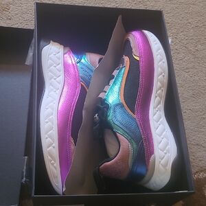 Kurt Geiger Colorful Sneakers with Black and Purple Accents. (New)